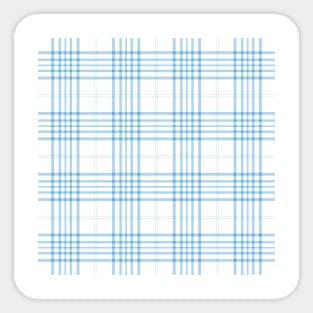 White and Blue Tartan Plaid Pattern Sticker